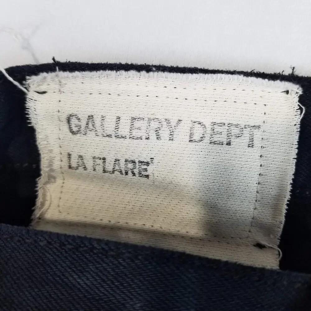 Gallery Dept LA Flare Jeans Mens 35x36 Black NWT Made in USA Raw Hem Art to Wear